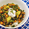 Curried Potatoes with Chickpeas and Herbs